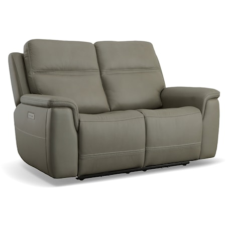 Casual Power Reclining Loveseat with Power Headrest & Lumbar