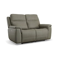 Casual Power Reclining Loveseat with Power Headrest & Lumbar