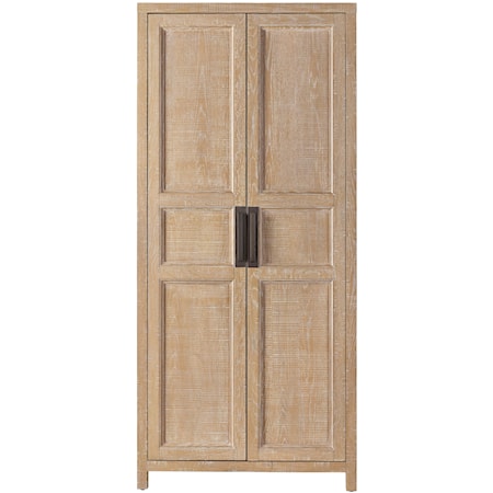 Farmhouse 2-Door Utility Cabinet with Adjustable Shelves and Drawers
