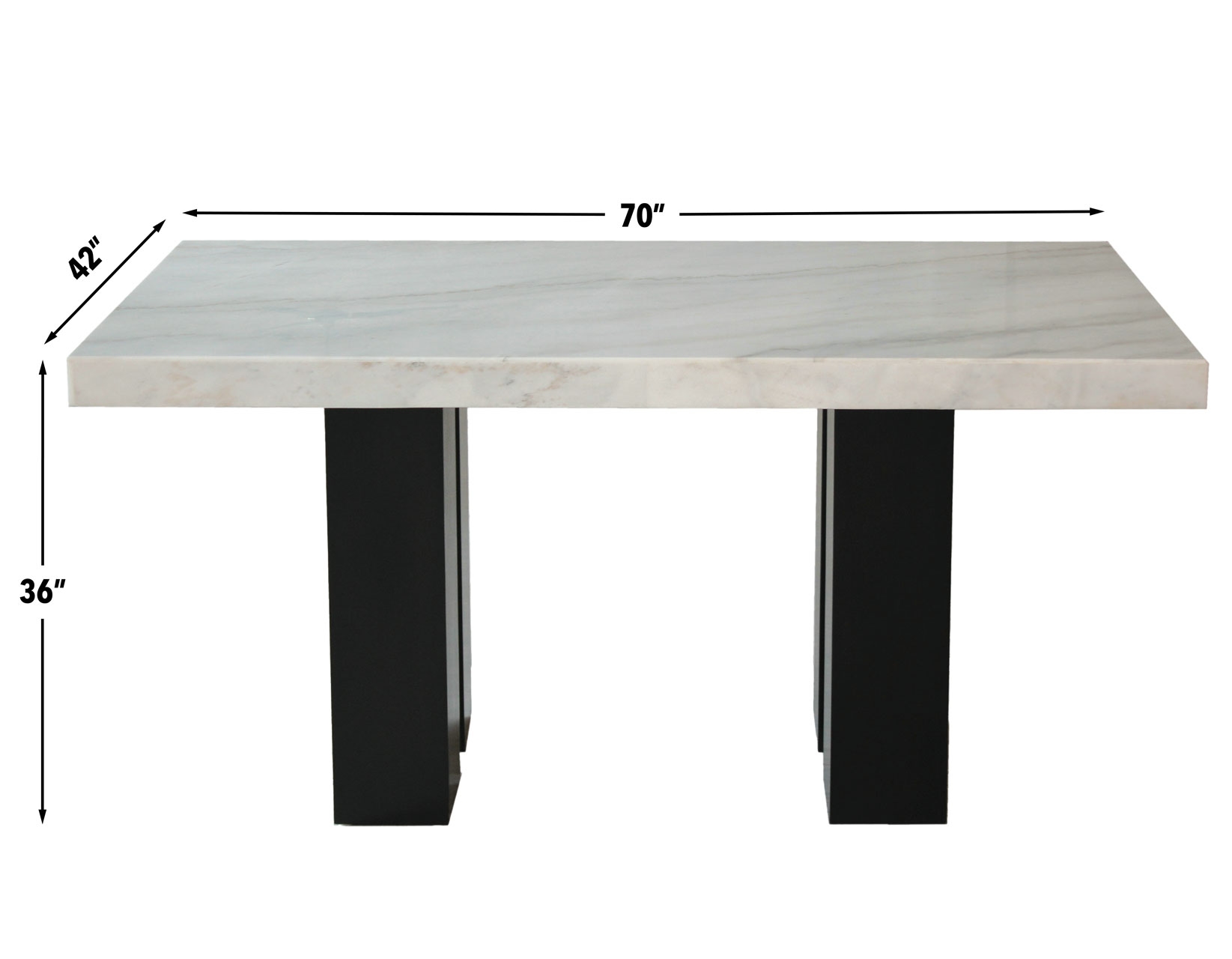 Steve Silver Artemis 70" Rect. Marble-Top Dining Table