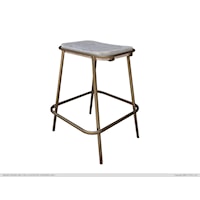 Sahara Rustic 24" Stool with Metal Frame