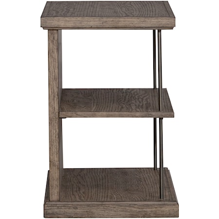 Contemporary Chair Side Table with Open Storage