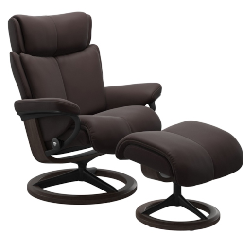 Small Reclining Chair and Ottoman with Signature Base