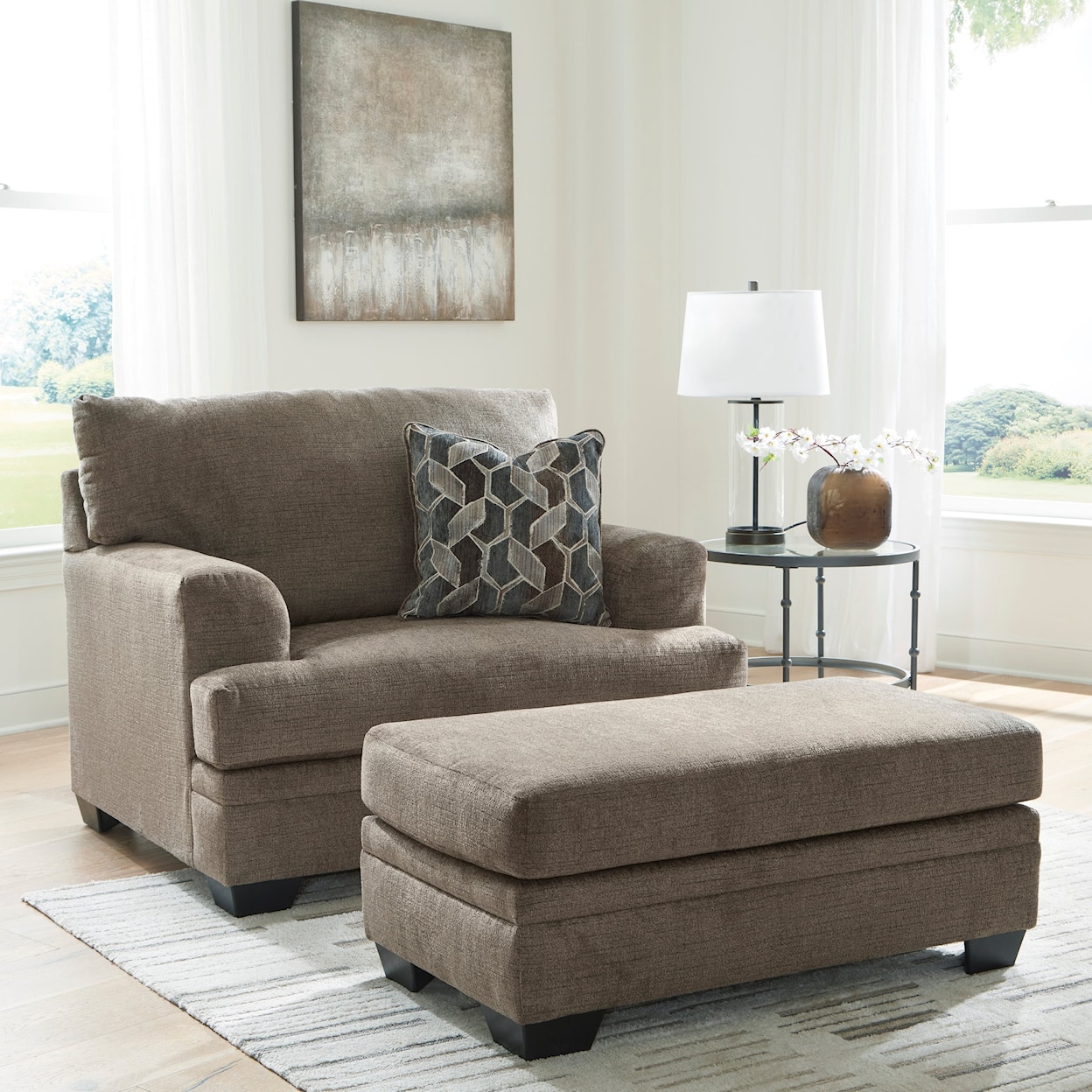 Signature Stewart Oversized Chair and Ottoman