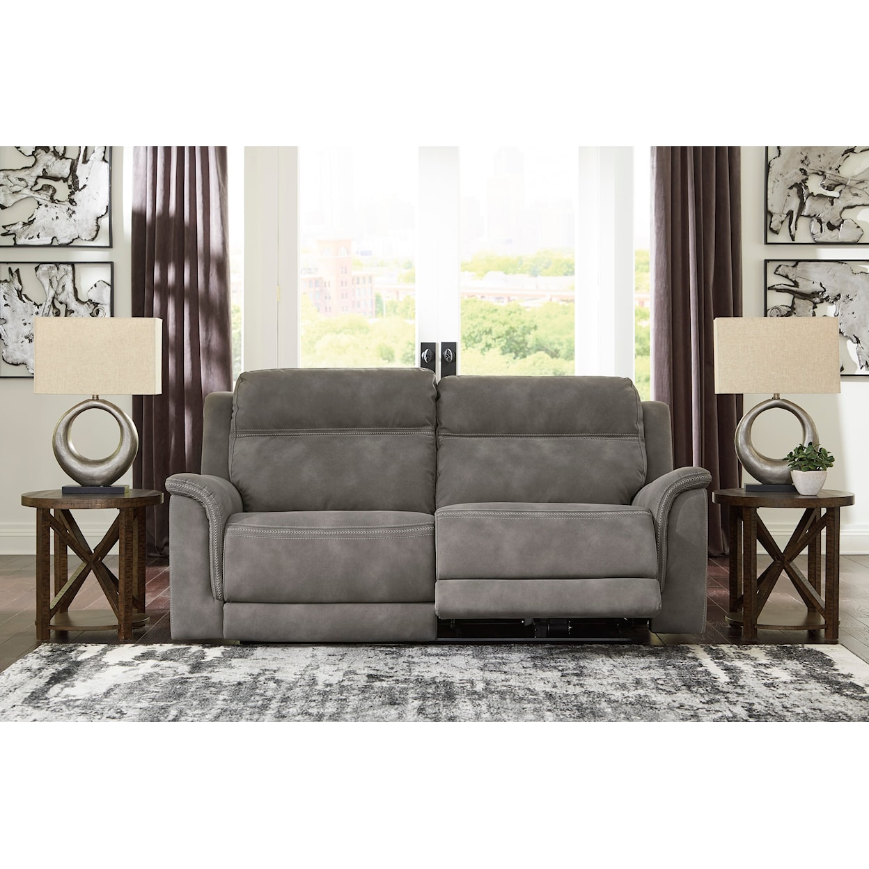 Signature Design by Ashley Next-Gen DuraPella 2-Seat Pwr Rec Sofa  w/ Adj Headrests