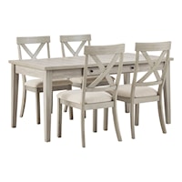 Casual 5-Piece Table and Chair Set with Storage