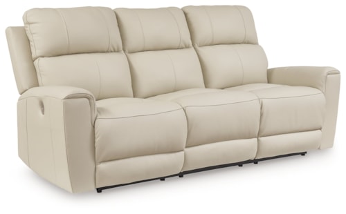 Leather Match Power Reclining Sofa
