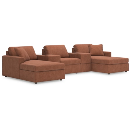 5-Piece Pit Sectional w/ Consoles