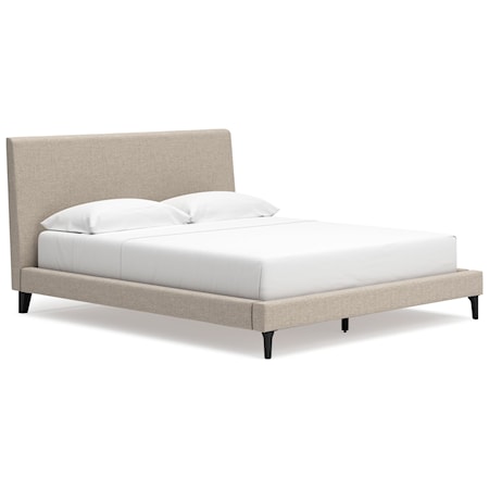 Cal King Upholstered Bed With Roll Slats