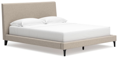California King Upholstered Bed With Roll Slats