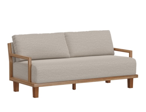 Contemporary Wooden Frame Sofa with Throw Pillows