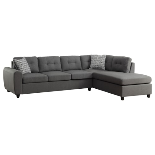 Stonenesse Upholstered Sectional Chaise Sofa Grey