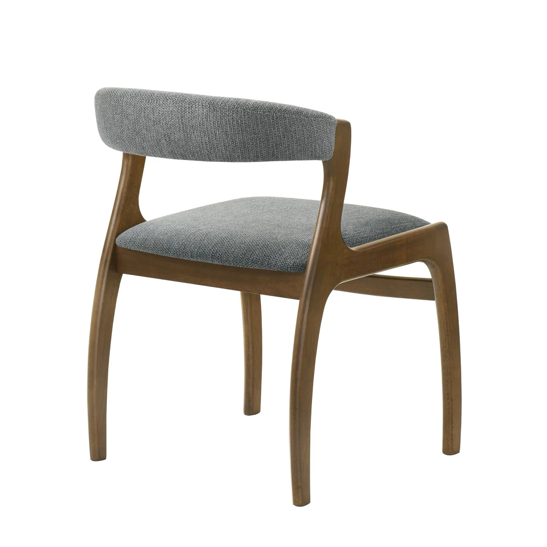 Upholstered Open Barrel-Back Dining Chair