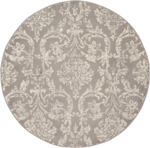 5'3"  Grey Round Rug