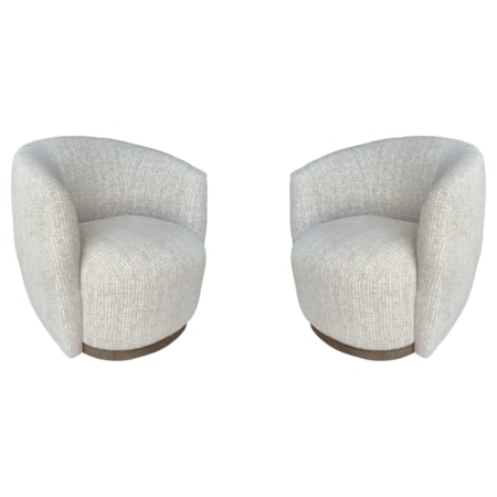 Swivel Barrel Chair (Set of 2)