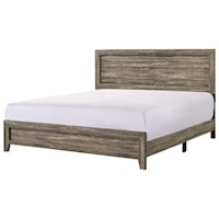 Transitional King Wood Panel Bed
