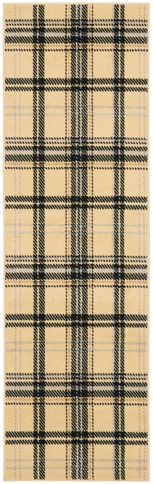 2'3" x 7'6" Cream/Black Runner Rug