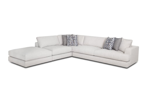 Contemporary 4-Piece Sectional Sofa with Ottoman