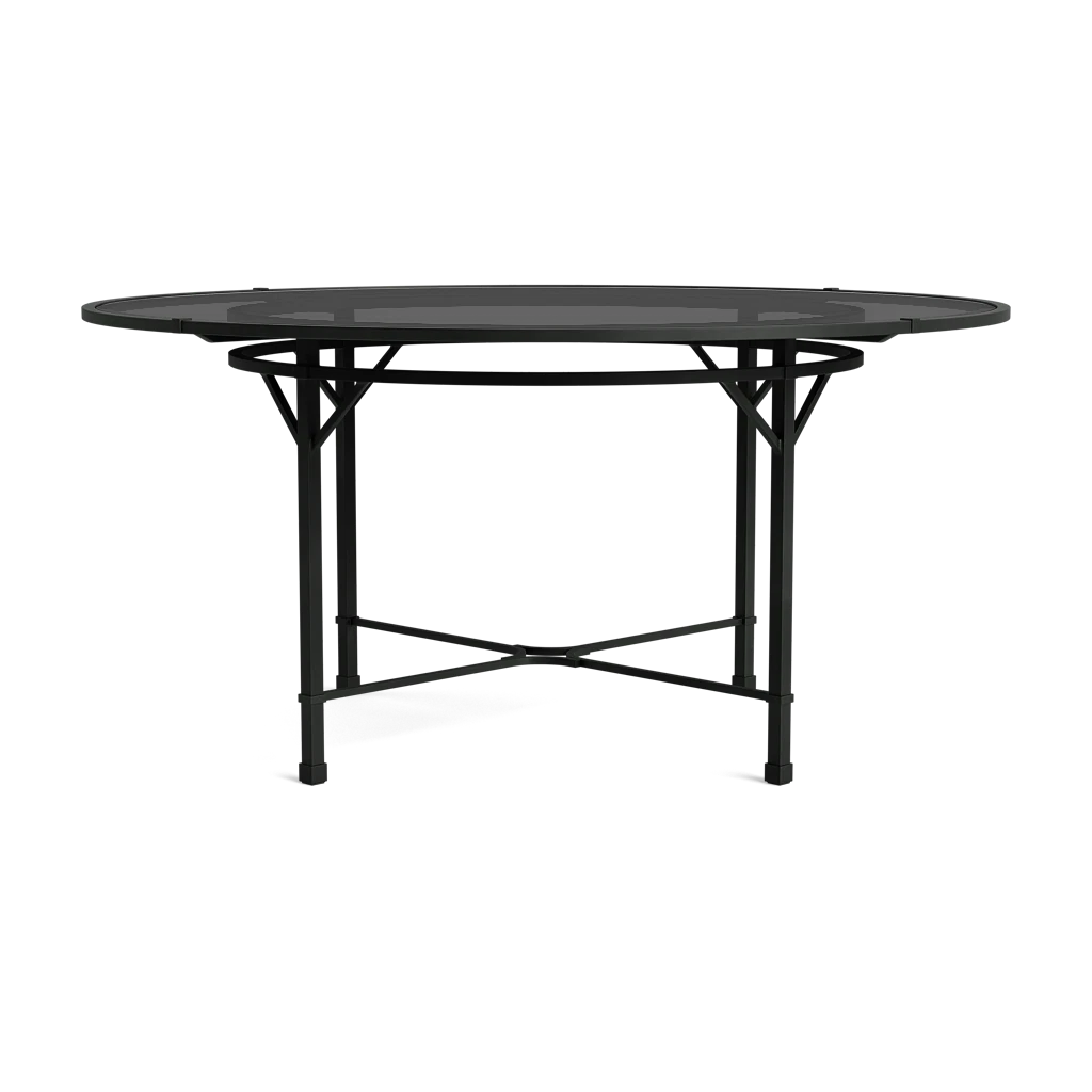60" Rd. Glass-Top Dining Table