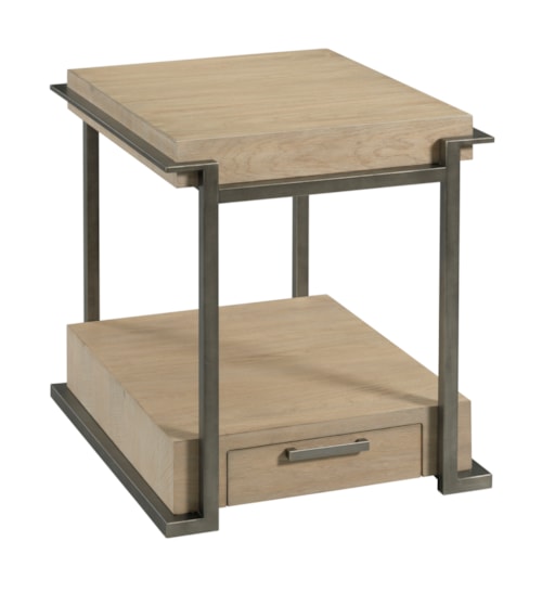 Contemporary End Table with Storage Shelf