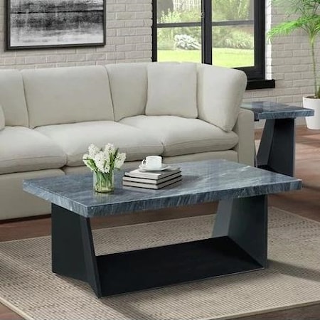 Contemporary Coffee Table with Marble Top