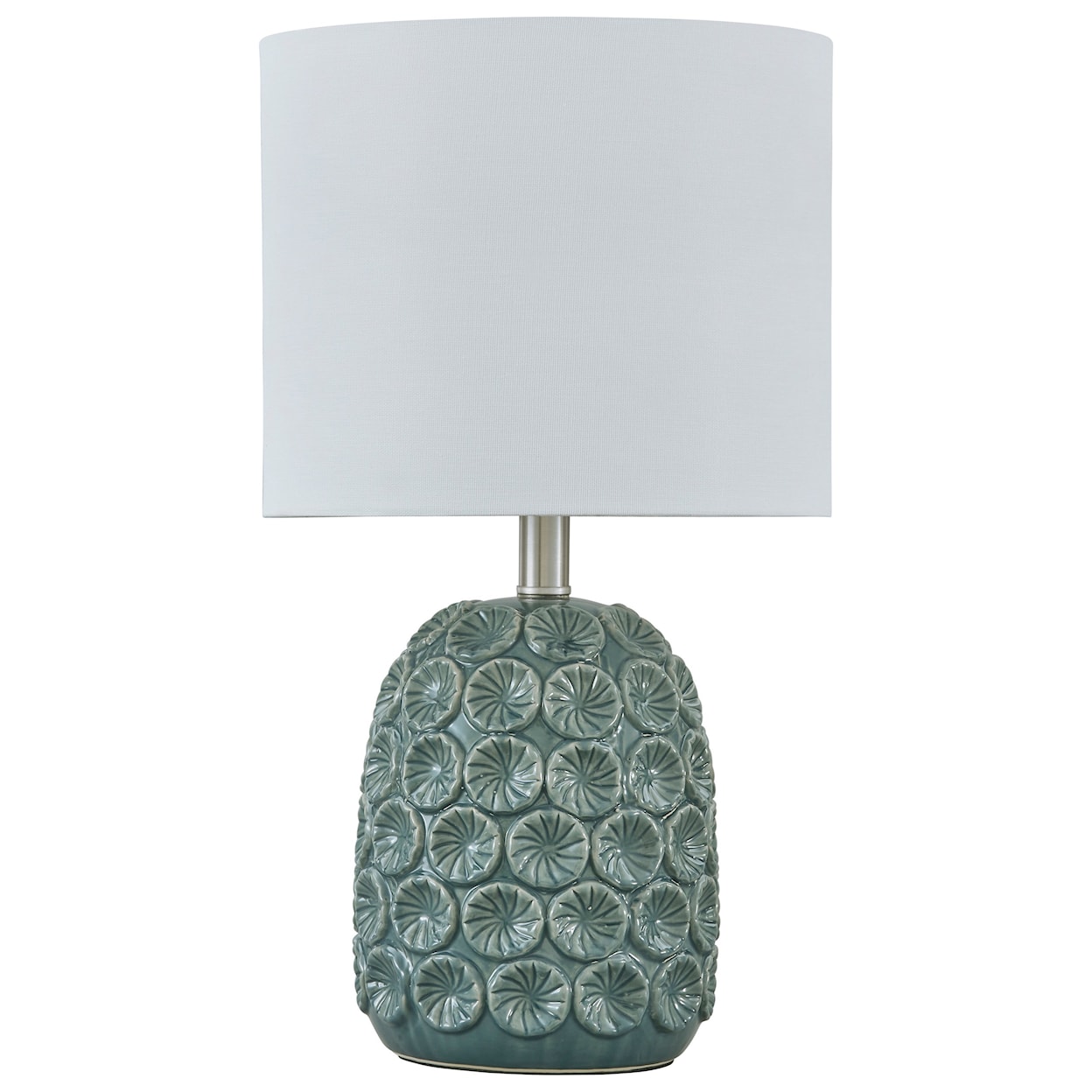 Signature Design by Ashley Lamps - Casual Moorbank Teal Ceramic Table Lamp