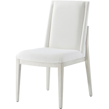 Upholstered Fabric Pine Wood Side Chair