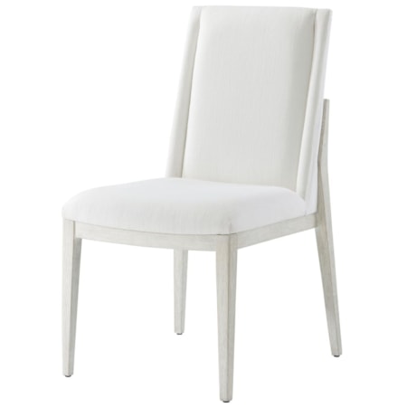 Upholstered Fabric Pine Side Chair