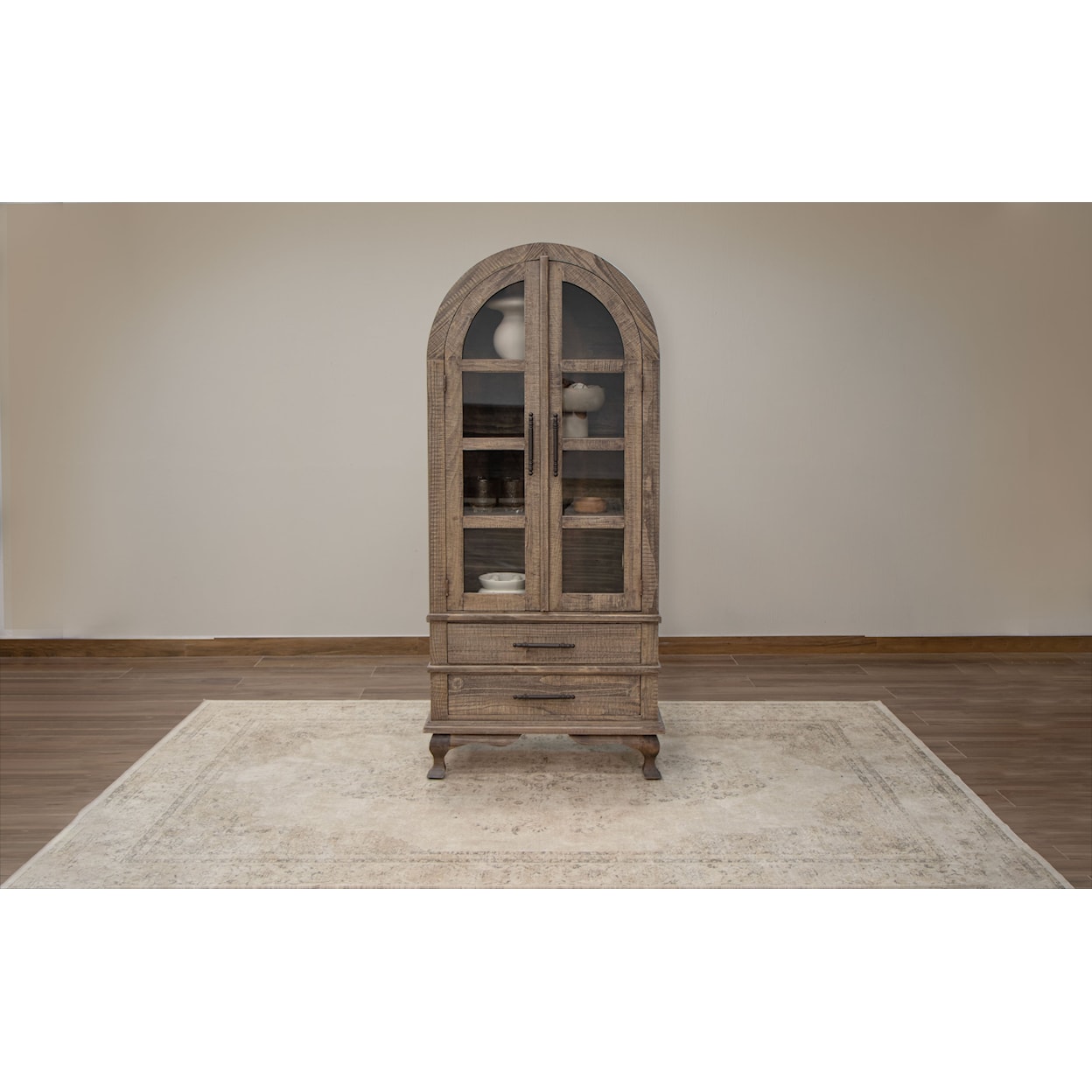 International Furniture Direct Arlette Two-Door Display Cabinet
