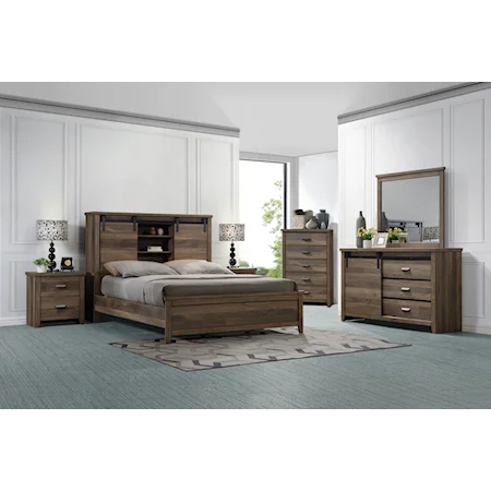 Rustic Industrial 5-Piece Bedroom Set - Queen