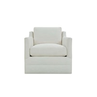 Casual Swivel Chair with Loose Pillow Back