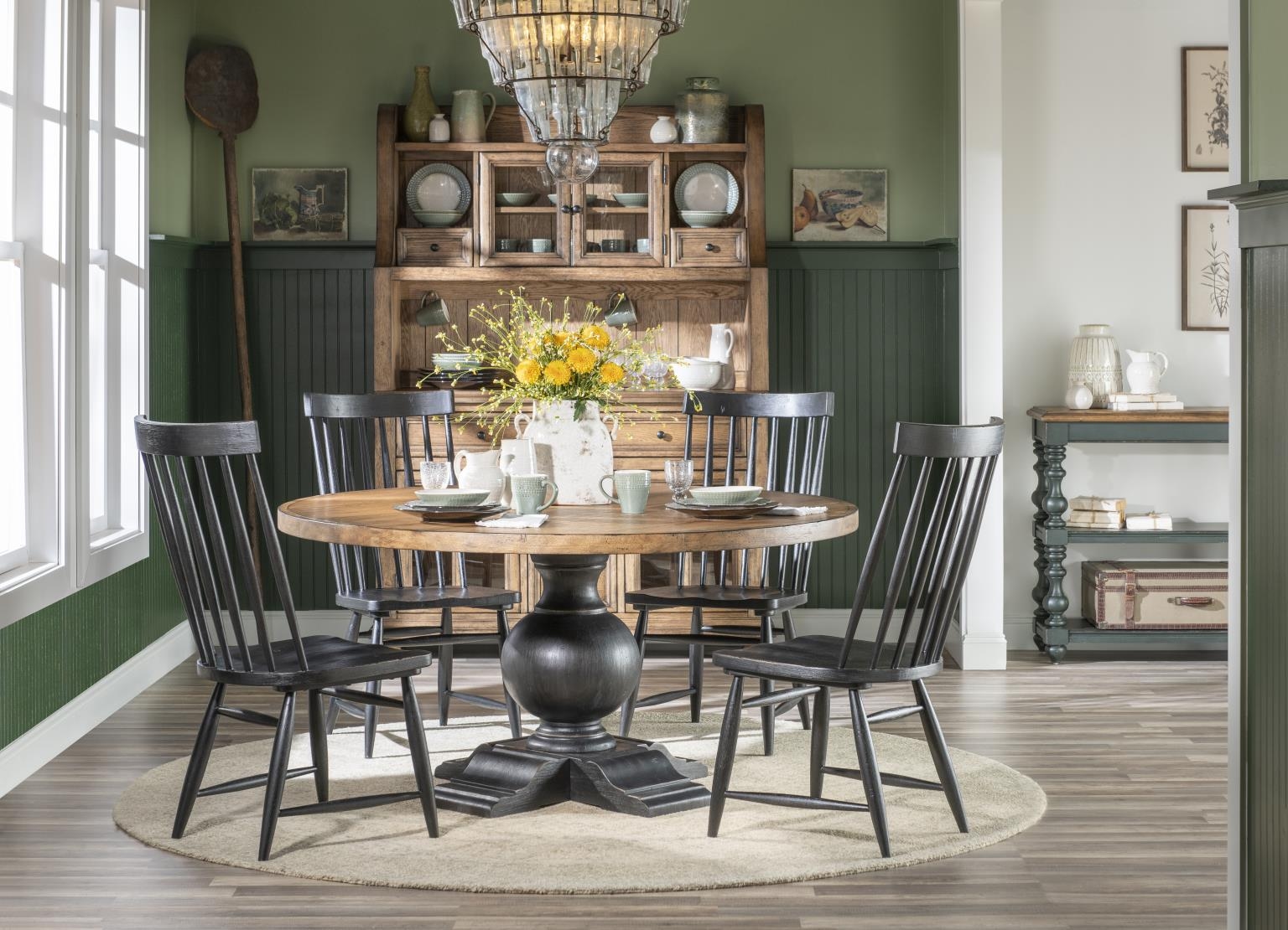 Legacy Classic Vintage Market Round Dining Table Complete