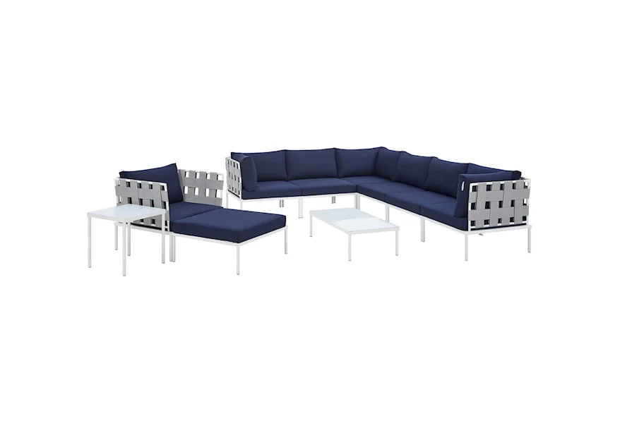 Harmony Outdoor 10-Piece Aluminum Sectional Sofa Set by Modway at Value City Furniture