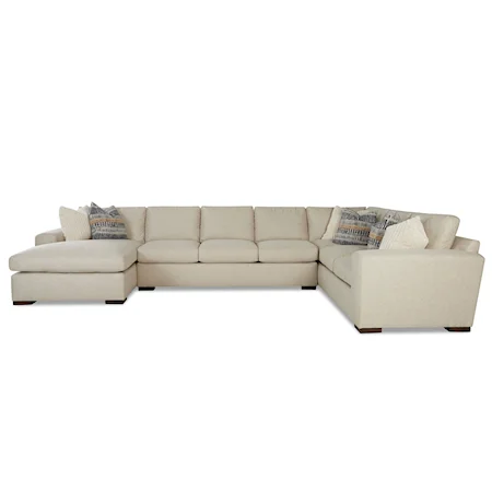6-Seat Sectional with Wide LAF Chaise Lounge