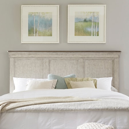 Modern Farmhouse Queen Panel Headboard with Crown Molding