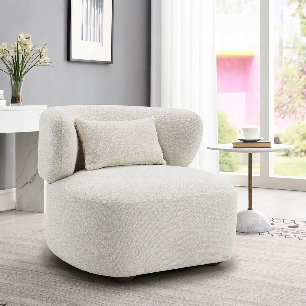 Beige Accent Chair W/Pillow