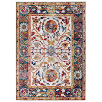 Samira Distressed Vintage Floral Persian Medallion 8x10 Area Rug