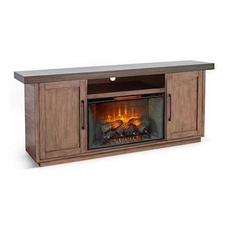 Media Console with Fireplace Insert