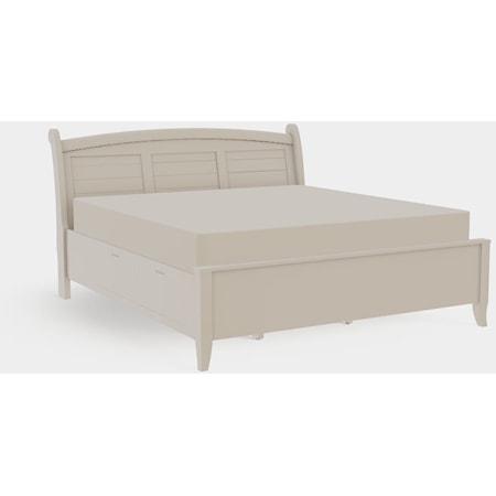 King Arched Panel Bed with Left Drawerside