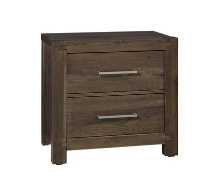 Transitional 2-Drawer Nightstand with Metal Bar Hardware