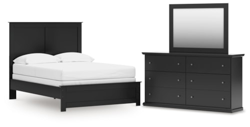 Full Panel Bed, Dresser And Mirror