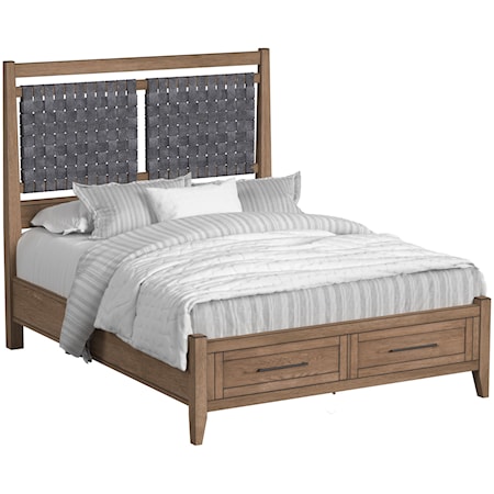 Queen Panel Bed with Footboard Storage