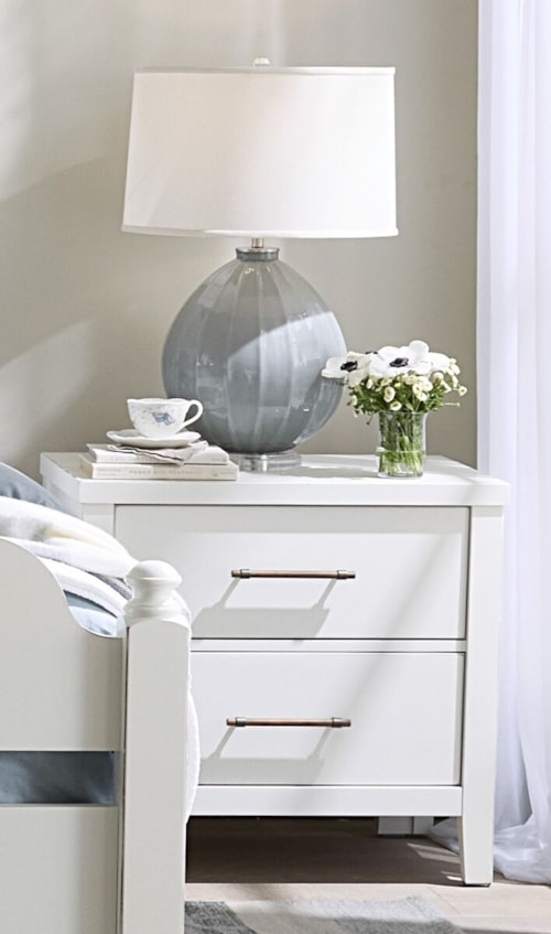 Transitional 2-Drawer Nightstand with Smooth Drawer Guides