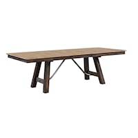 Rustic Trestle Dining Table with 20" Leaf