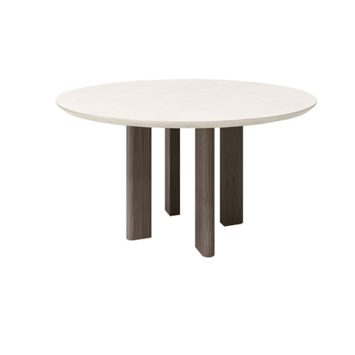 65" Round Counter Height Table - Hickory/Ivory