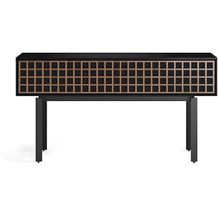 Contemporary Two-Tone Media & Storage Console with Drop-Front Panel
