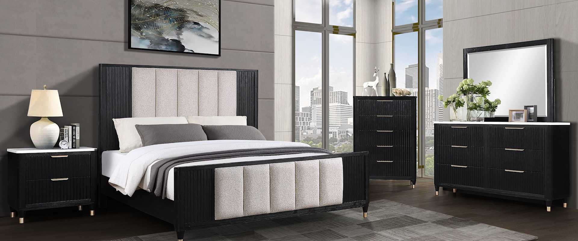 Kara 5-Piece Contemporary Bedroom Set - Queen