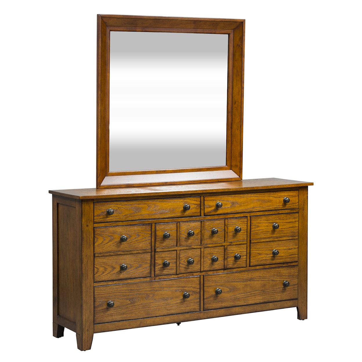 Libby Grandpa's Cabin 7-Drawer Dresser and Mirror Set
