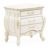Traditional 3-Drawer Nightstand with Velvet-lined Drawers