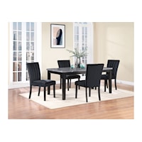 Transitional Dining Table Set with 4 Dining Chairs